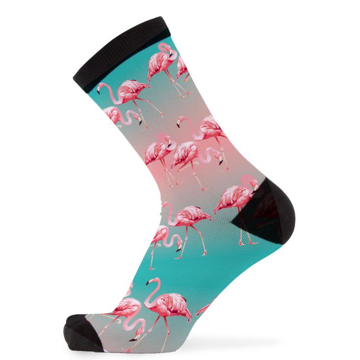 舒适竹纤维抗菌防臭透气火烈鸟Flamingo无骨对目中筒女袜ED