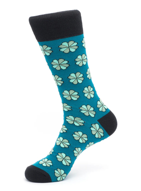舒适棉质CLOVER好运来幸运草四叶草中筒男袜潮袜SOCK GEEKS