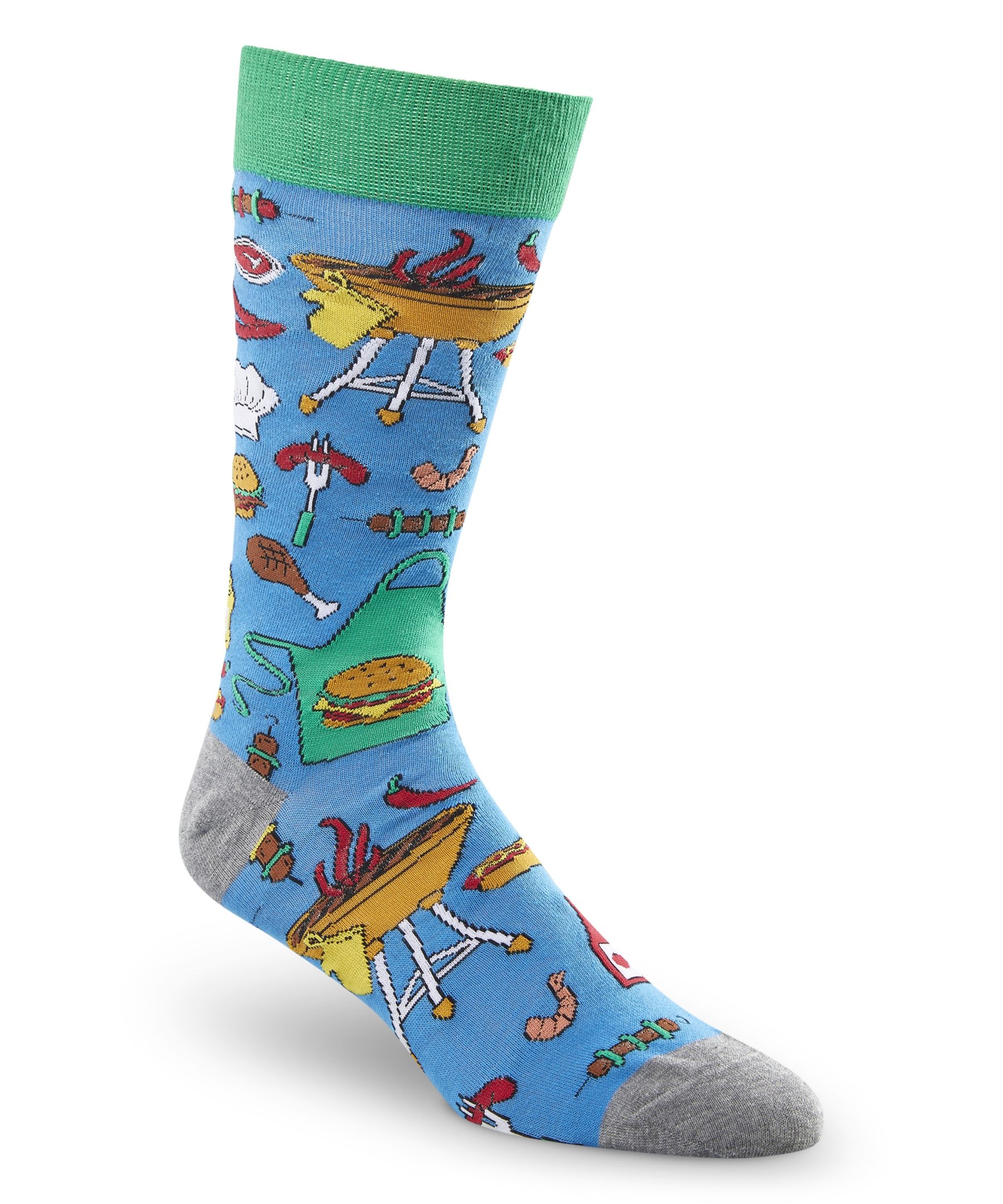 舒适棉质BBQ野营露营烧烤烤肉防臭防异味中筒男袜DH132