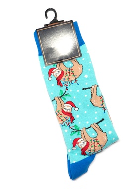 戴圣诞帽的SLOTH树懒树獭过圣诞节Christmas防臭男袜DH101