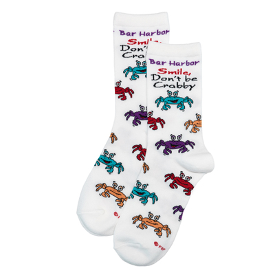 微笑的螃蟹Smile Don't be Crabby笑一笑别暴躁男女袜36-42码FBF