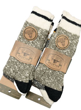 金秋冬中厚粗线指尖加固csmp socks营地系列中筒男袜一组2双