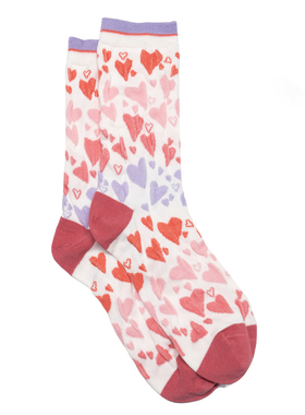 女士泡泡袜竹袜竹纤维抗菌防臭透气爱心无骨对目女袜THO854