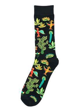 米奇·多德艺术抽象油画天堂鸟仙人掌图案中筒男袜潮袜MITCH DOWD