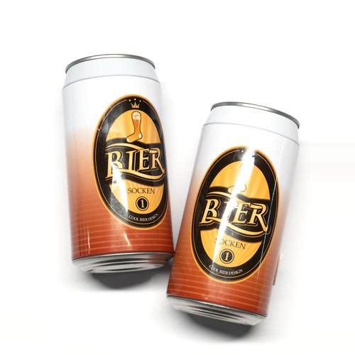 个性包装 OEKO-TEX生态纺织认证棉质啤酒罐模型中筒男袜42-46码