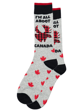男士棉质I'M ALL ABOOT CANADA全力支持加拿大老鹰枫叶男袜DH224