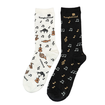 坦格活德爵士音乐节音符乐器钢琴提琴中筒男女袜37-47码FBF