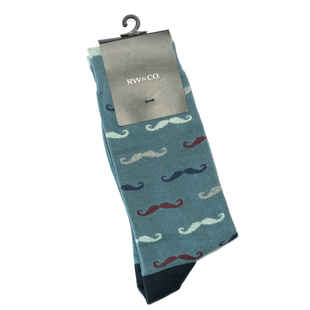 舒适棉质八字胡须美髯中筒男袜RW099