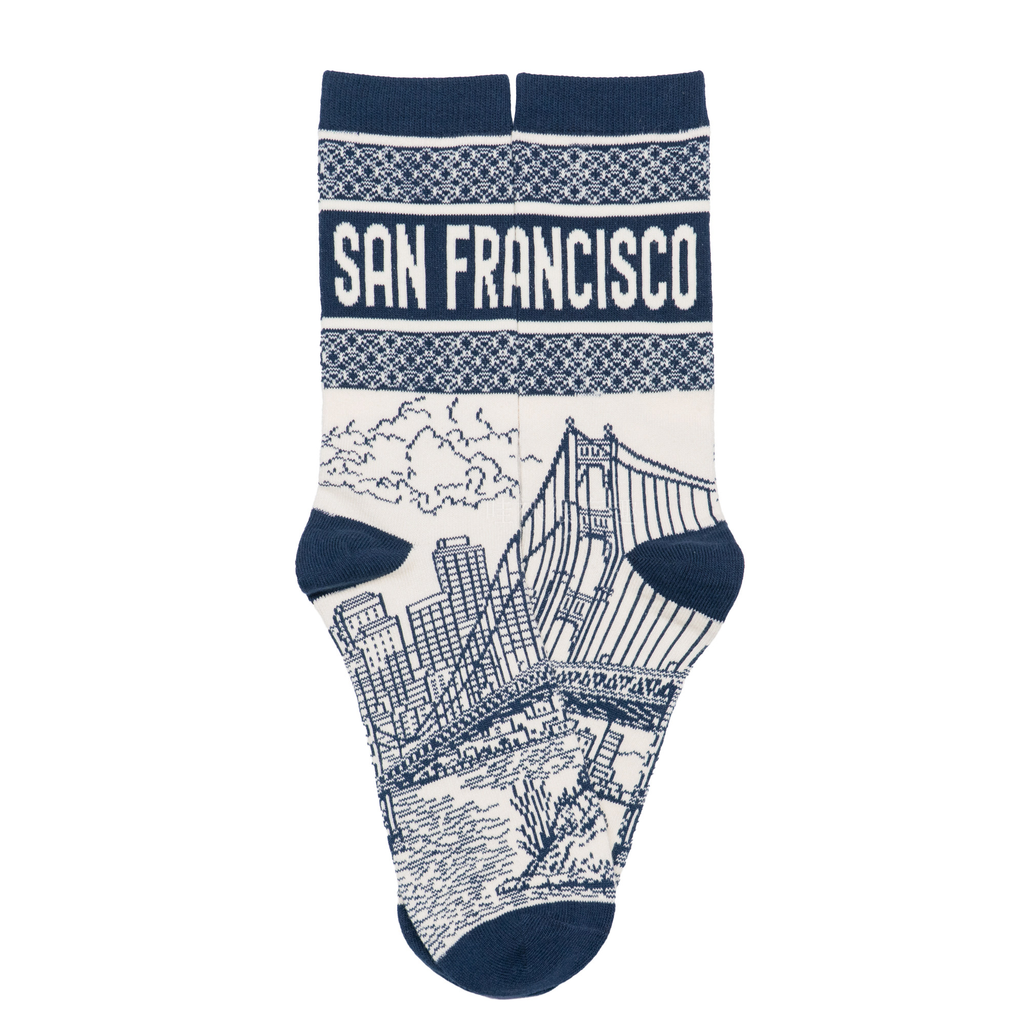 男士SAN FRANCISCO旧金山大桥金门大桥城市地标中筒男袜