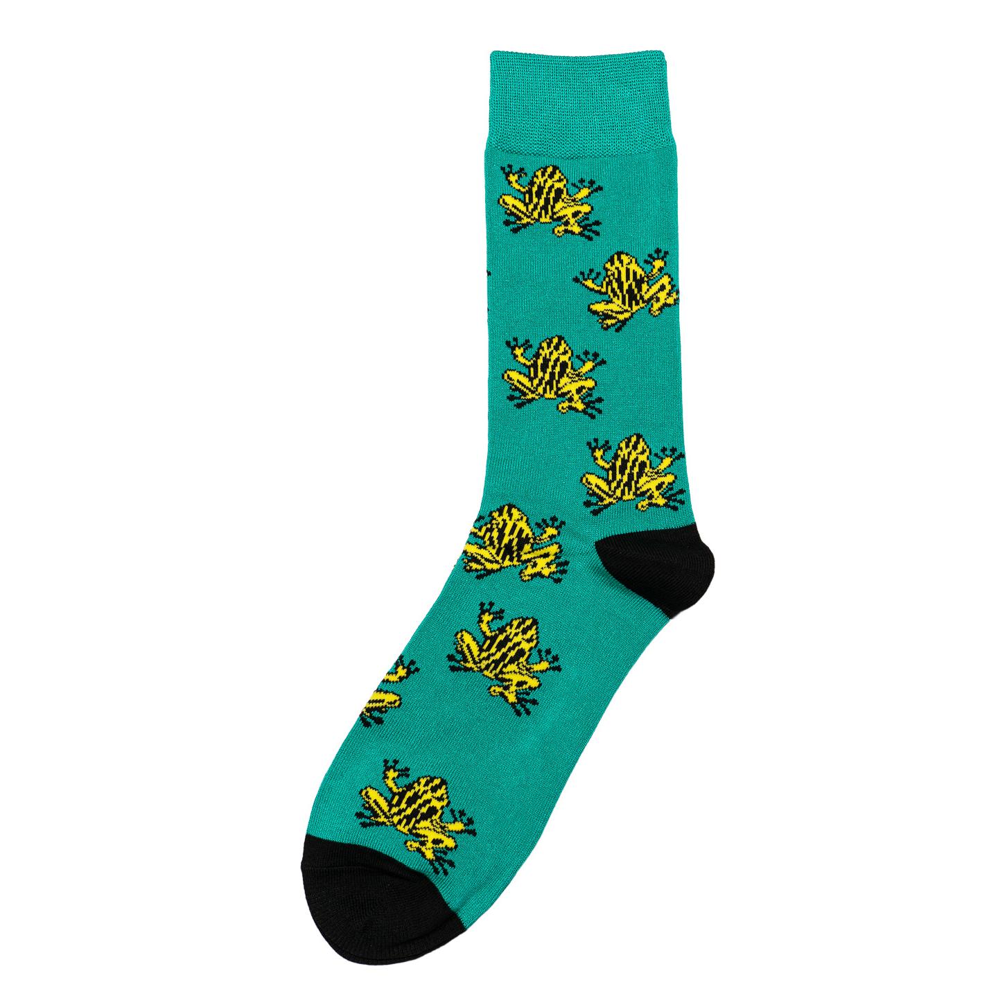 竹袜竹纤维抗菌防臭科罗澳拟蟾澳洲夜宴蛙青蛙石蛙中筒男袜BA094