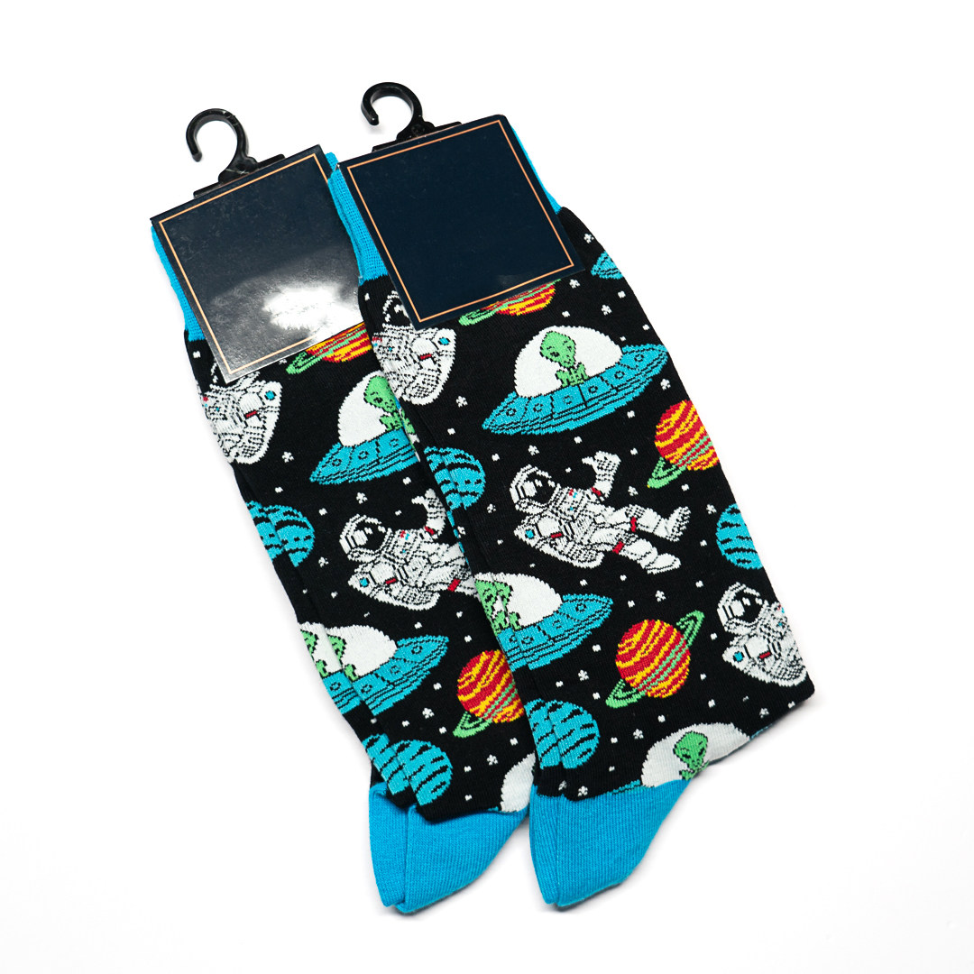 舒适棉质外星人UFO飞碟太空人宇航员宇宙星球星际旅行男袜DH202