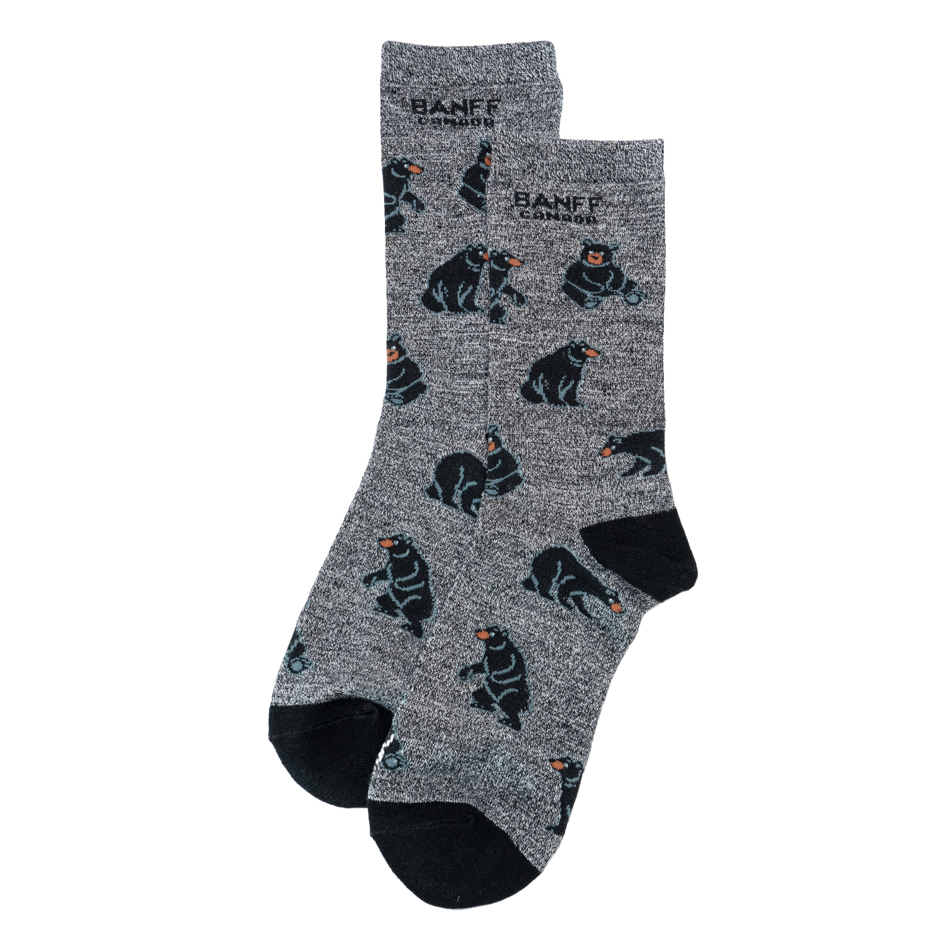 BANFF BLACK BEAR班夫国家公园美洲黑熊中筒男女袜FBF36-47码