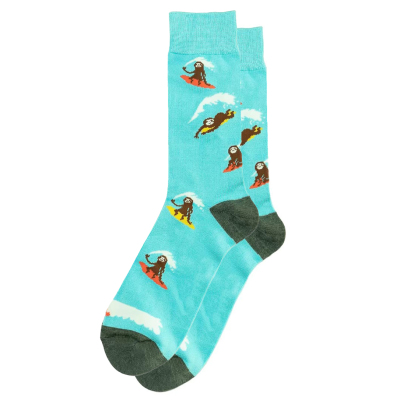 男士竹袜竹纤维抗菌防臭透气SLOTH树懒冲浪中筒男袜BA139