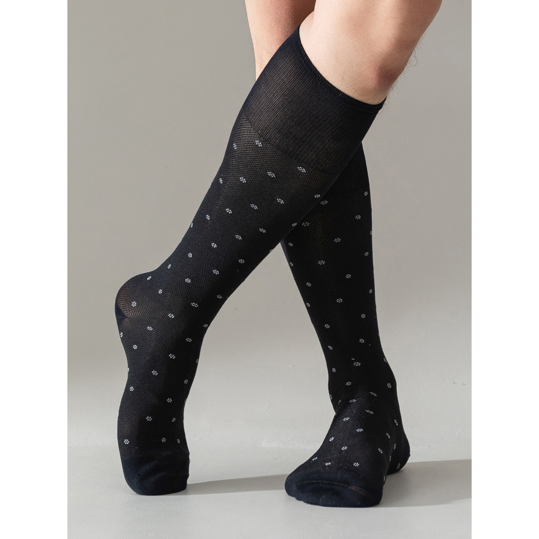 舒适全棉Knee-High高筒及膝盖传统复古正装小腿袜高筒男长筒袜HC