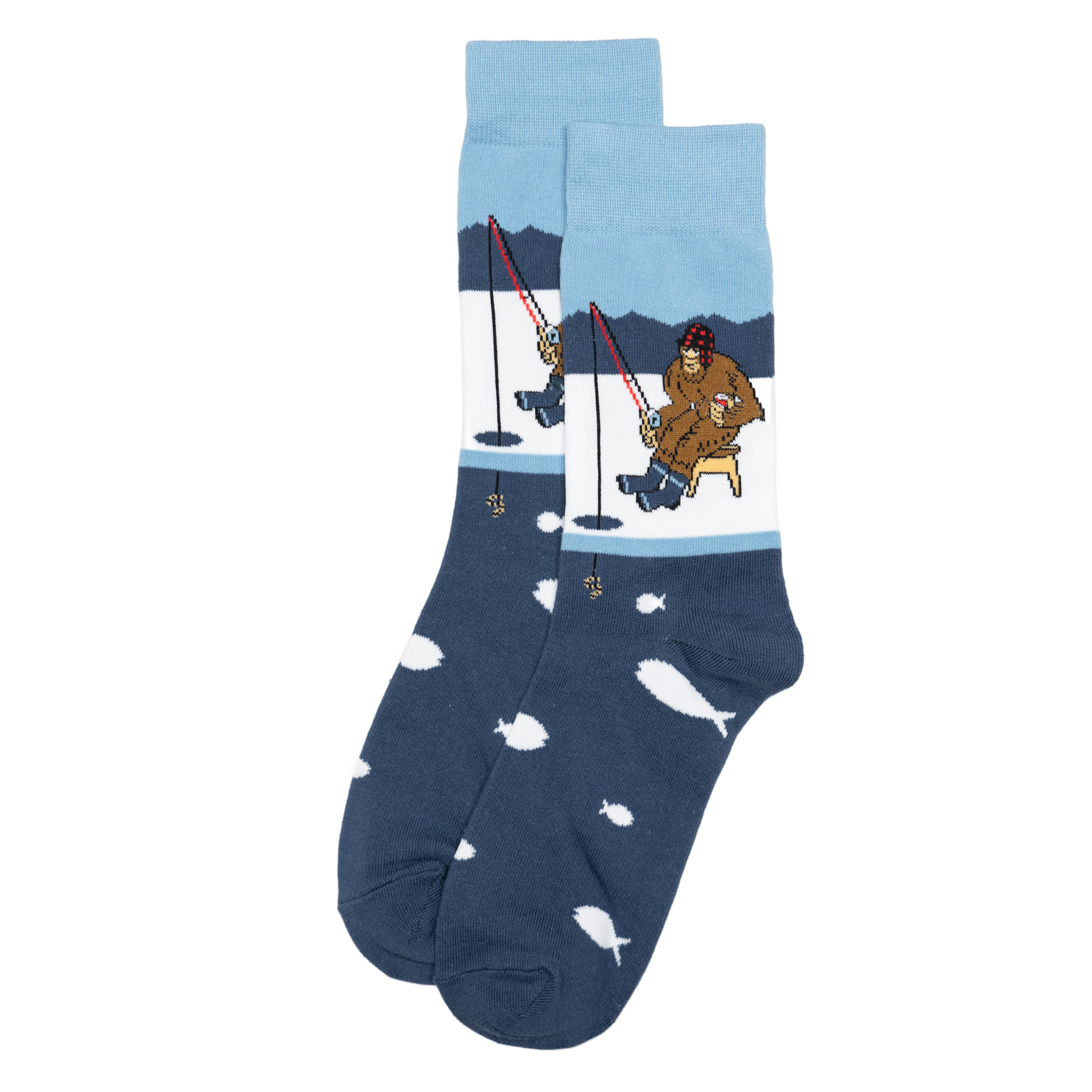 舒适棉质大脚怪冰上钓鱼冰钓Ice Fishing Bigfoot中筒男袜HAR