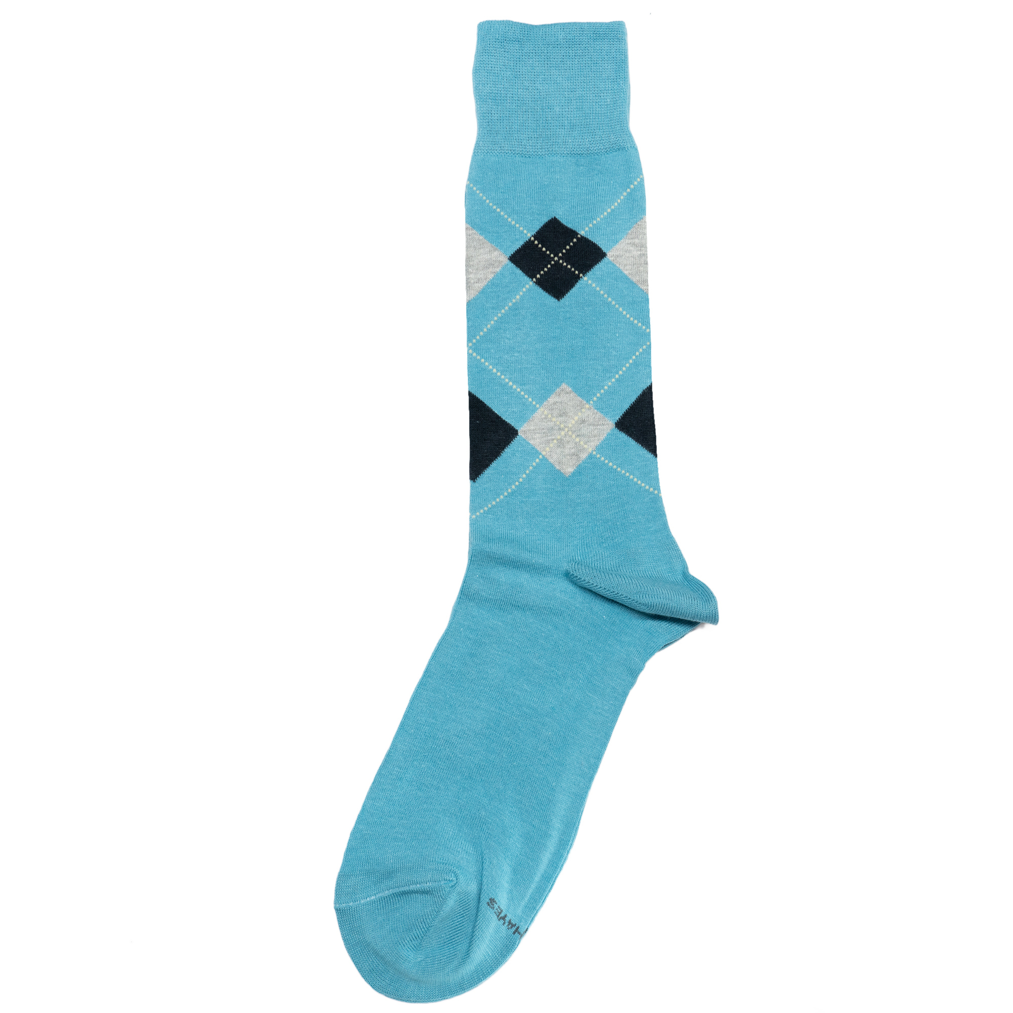 舒适棉质春夏薄棉菱格图案中筒男袜DH005