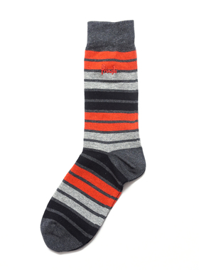 舒适棉质条纹图案无骨对目无缝袜头中筒商务绅士男袜P323