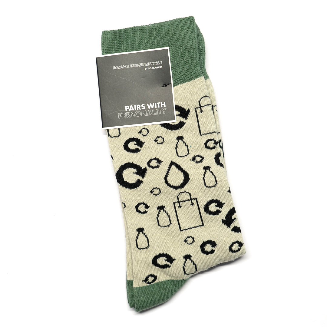 舒适棉质回收循环再利用环保主题中筒绅士男袜潮袜SOCK GEEKS