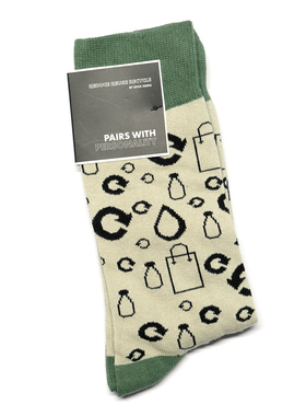 舒适棉质回收循环再利用环保主题中筒绅士男袜潮袜SOCK GEEKS