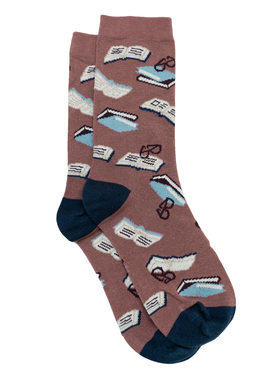 女士竹纤维抗菌防臭透气书本知识阅读无骨对目女袜THO882