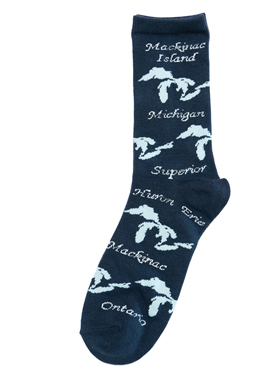 Michigan's Great Lakes密歇根五大湖中筒男女袜FBF36-47码