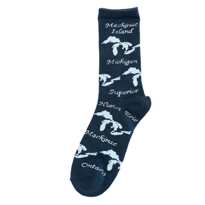 Michigan's Great Lakes密歇根五大湖中筒男女袜FBF36-47码