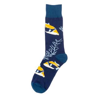 舒适棉质无骨对目海洋海底世界海猪鱼中筒绅士男袜Tori Richard