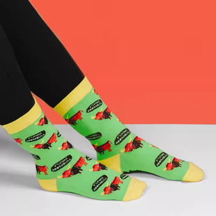 舒适棉质BULLSHIT公牛图案狗屁胡说八道男女情侣直板中筒袜FU