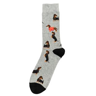 竹袜竹纤维抗菌防臭DACHSHUND腊肠犬香肠狗狗男袜40 BA044 48码