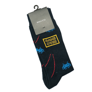 舒适棉质GAME OVER游戏结束中筒绅士男袜RW089