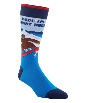 舒适棉质大脚怪北美野人Bigfoot单板滑雪防臭防异味中筒男袜DH134