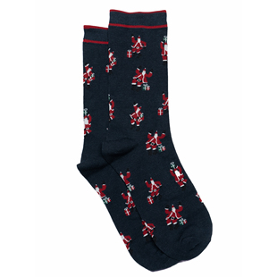 竹袜竹纤维抗菌防臭圣诞老人Christmas无骨对目中筒男袜THO804