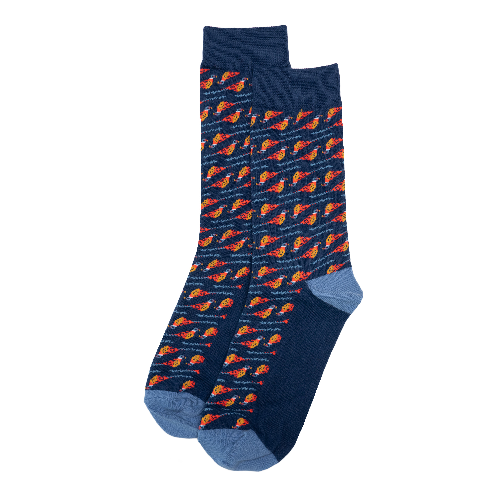 舒适全棉Pheasants雉鸡松鸡野鸡寓意吉祥富贵中筒男袜JOU