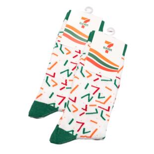 舒适棉质7-11 seven eleven 中筒男袜