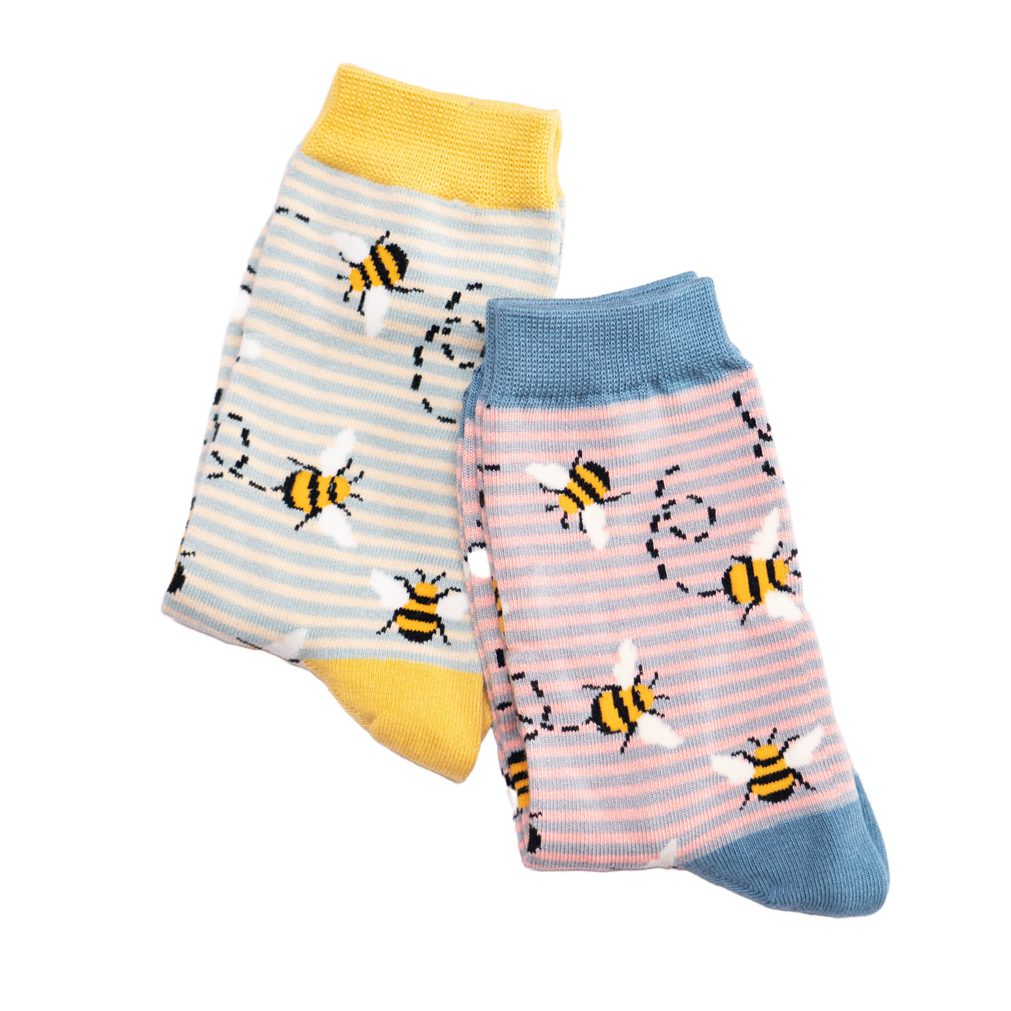 竹袜竹纤维抗菌防臭吸汗排湿春夏BEE小蜜蜂条纹图案中筒女袜MS