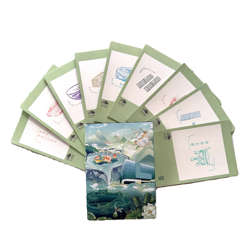 安徽省博物馆MUS九宫格拼图印章盖章集章卡套盒纪念章明信片文创