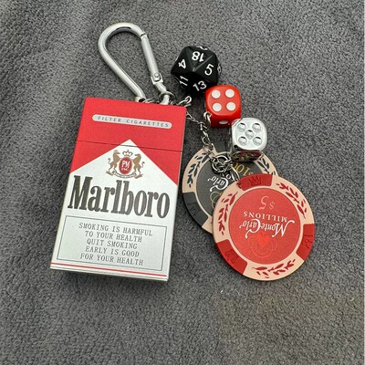 NOSTAL marlboro挂件裤链便携超酷随身万宝烟街头烟灰盒钥匙扣包