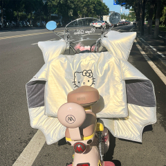 hellokitty电动车挡风被冬季加绒加厚小型电瓶车爱玛雅迪冬款防寒