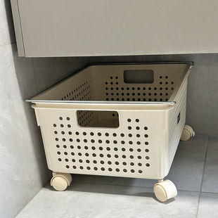 浴室脏衣篮脏衣篓柜下洗澡收纳篮卫生间家用收纳筐洗衣篮带轮推车