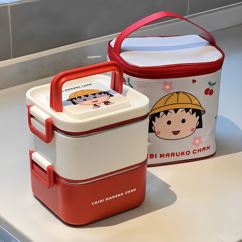 樱桃小丸子饭盒可微波炉加热专用便当盒上班族带饭餐盒水果保鲜盒