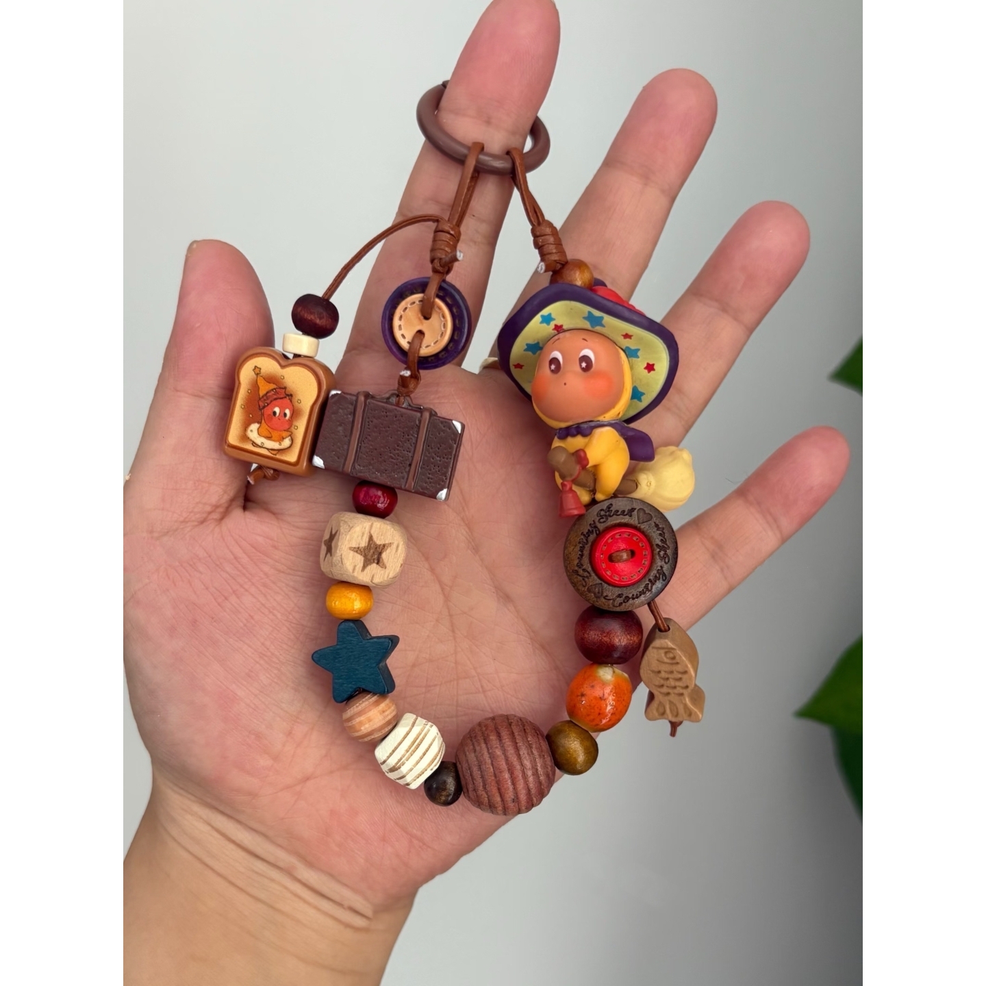 手作女巫星星人萌粒串珠复古手机链包包挂件相机ccd挂绳挂件