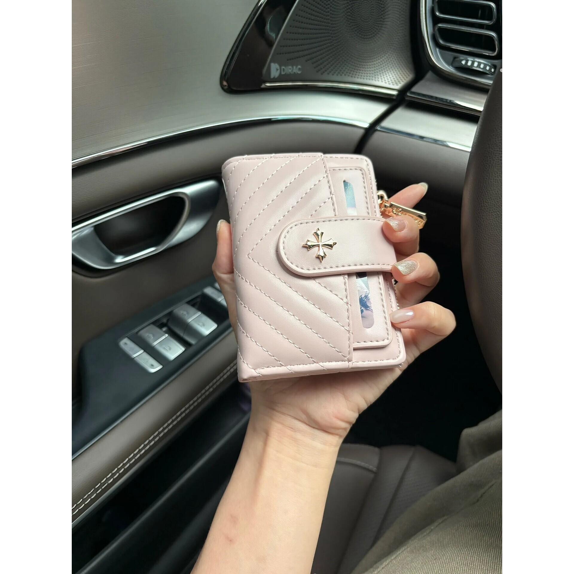 韩系短款钱包女新款高级感便携多功能证件包多卡位零钱包卡包一体