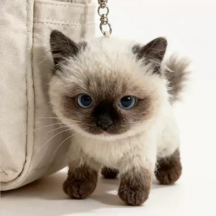 可爱暹罗猫超萌毛绒猫咪玩偶公仔小红书同款包包装饰挂件朋友礼物