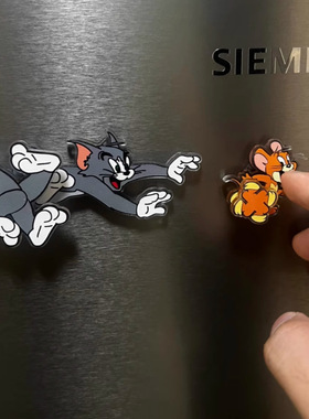 猫和老鼠趣味冰箱贴旋转亚克力磁吸贴2025新款卡通创意电表箱装饰