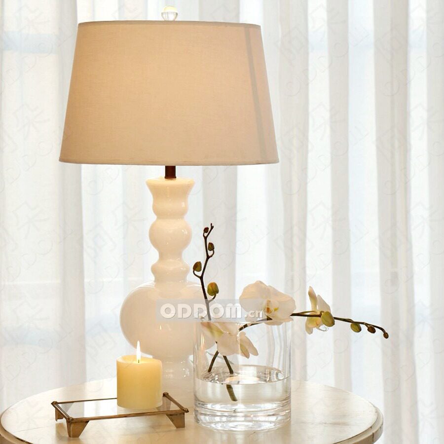 台灯欧式白色葫芦台灯地中海美式田园乡村台灯法式卧室床头灯185
