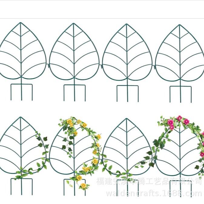 花架铁艺牢固支架花园围桩叶形室外庭院草坪装饰花园围墩套装4个