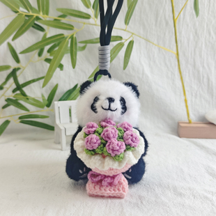 成都毛绒钥匙扣挂件包挂四川文创熊猫挂饰送朋友礼品玩偶礼物针织