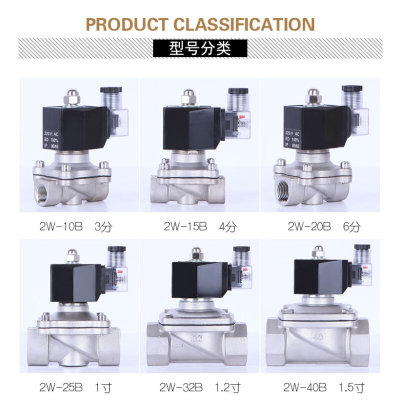 包邮304不锈钢常闭 电磁开关水阀气阀220V24V4分6分1寸管室外防水