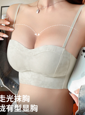 【琥珀流光】多情猫2025新款小胸聚拢内衣网红爆款防走光抹胸文胸