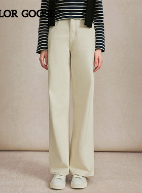 COLOR GOOSE彩鹅 春夏100%纯棉水洗直筒休闲牛仔裤女长裤 女款